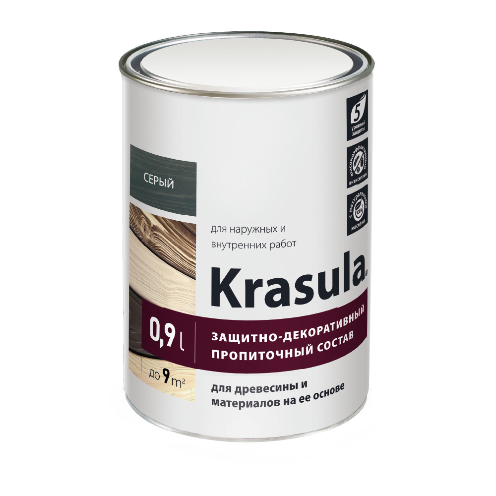 Krasula - защитный декор для древесины 0,9 л