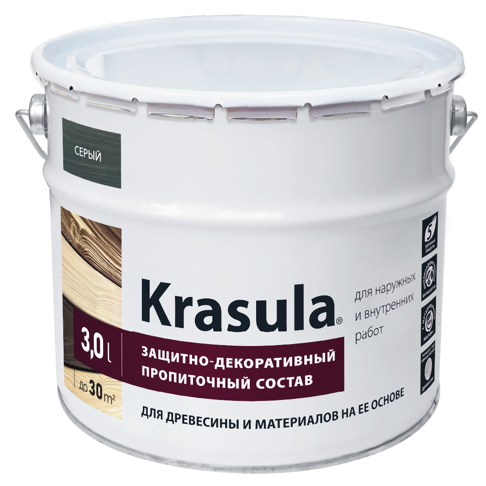 Krasula - защитный декор для древесины 3 л